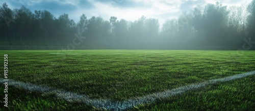 textured soccer field cente...