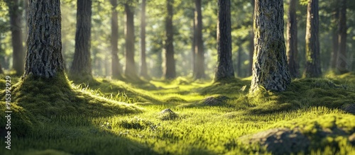 A enchanting pine tree fore...