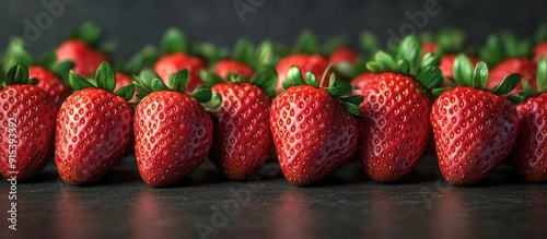 Stripes of strawberries. wi...