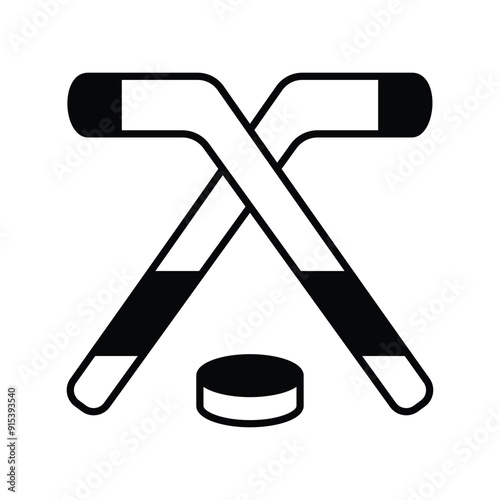 Canvas Print ice hockey  glyph icon with white background vector stock illustration