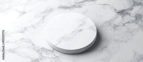 White marble product stand ...
