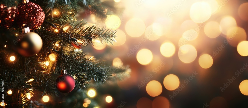 Festive backdrop featuring bokeh lights Christmas and New Year. with copy space image. Place for adding text or design Festive backdrop featuring bokeh lights Christmas and New Year. with copy space image. Place for adding text or design