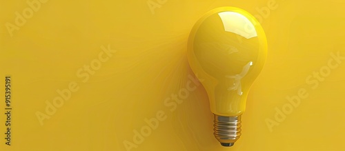 Yellow light bulb top view ...
