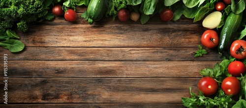 raw vegetables rustic backd...