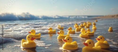 yellow rubber ducks at the ...