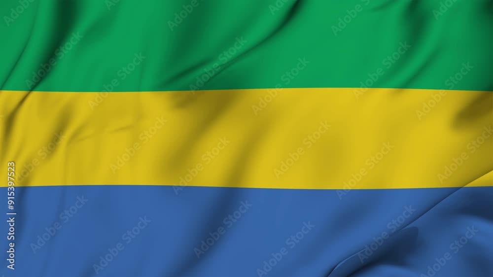 A beautiful view of the Gabon flag video. 3d flag-waving video. Gabon flag 4K resolution. A beautiful view of the Gabon flag video. 3d flag-waving video. Gabon flag 4K resolution.