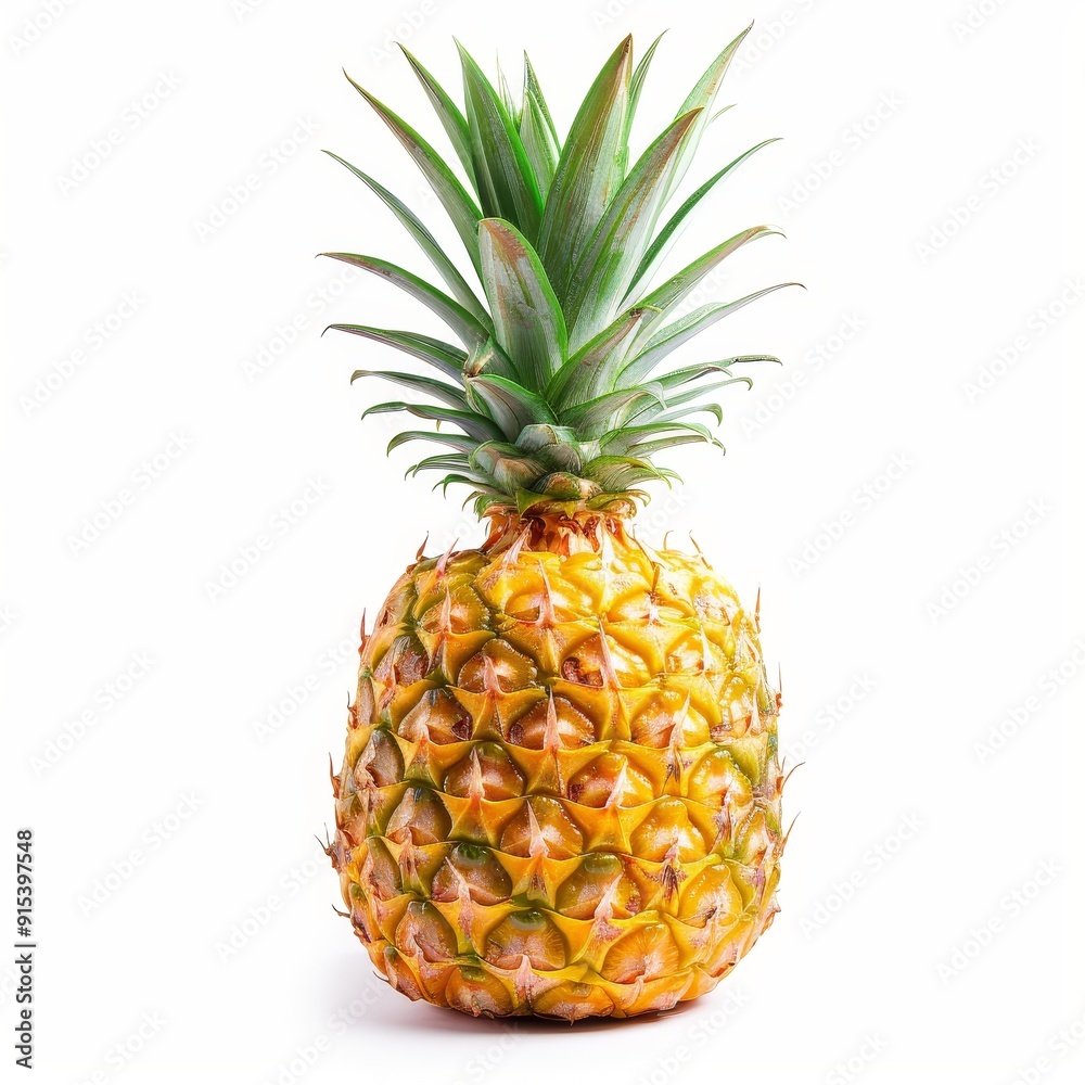 A golden pineapple isolated on white background. A golden pineapple isolated on white background.