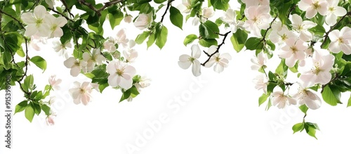 Blooming flowers and leaves...