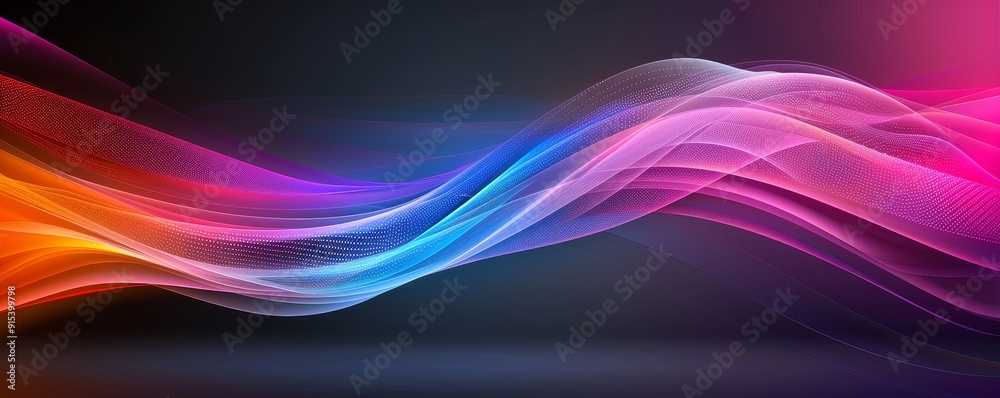Fototapeta premium Abstract Blue and Pink Gradient Dots Wave Technology Background