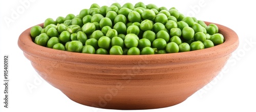 Dried fresh green peas in a...
