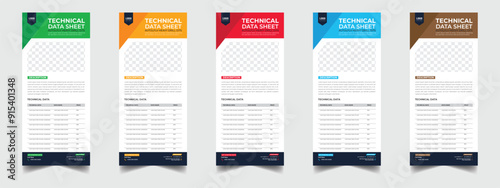 Rollup Technical Data Sheet layout template. Roll up modern Dl product catalog design template, Minimalist product brochure template design, corporate flyer, business flyer, DL flyer, Rollup design