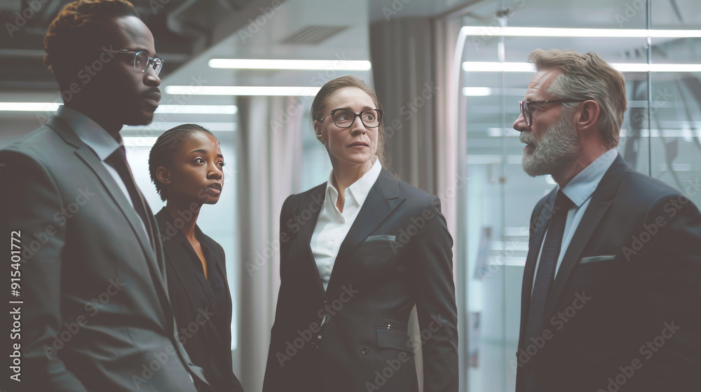 Premium businessmen stand together in a meeting and talk. Premium businessmen stand together in a meeting and talk.