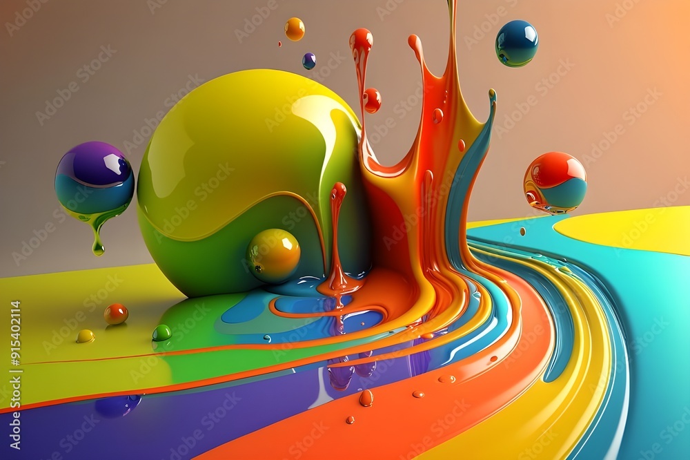 Fototapeta premium EXPLOSION OF COLORED PAINTS 13