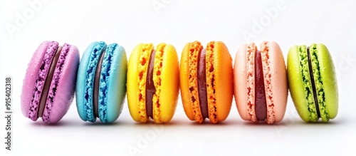 Colorful French macaroons s...