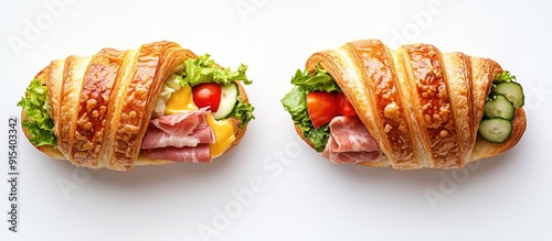 Delicious croissant sandwic...