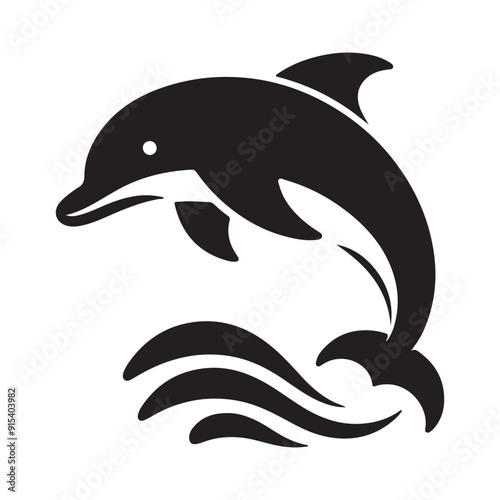 dolphin silhouettes vector design