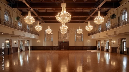 Grand Ballroom with Crystal Chandeliers