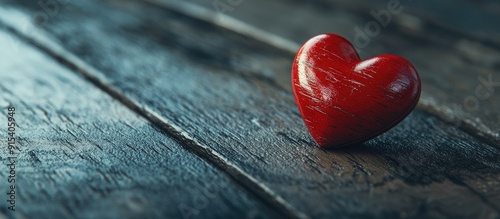 Bright red heart on a dark ...