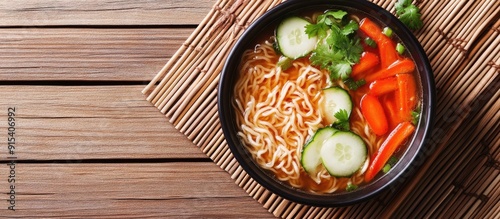 Asian noodle soup Ramen wit...