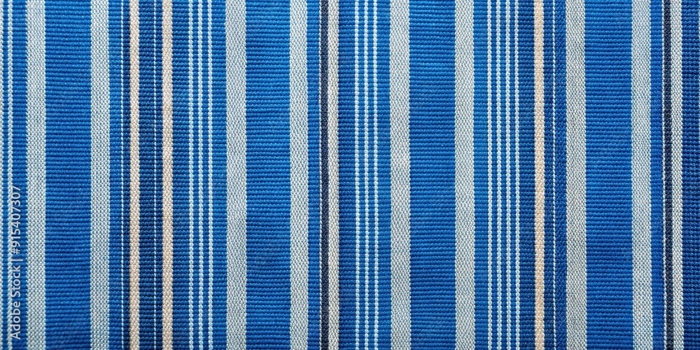 Obraz premium Blue striped fabric with a textured design, striped, fabric, blue, texture, pattern, material, textile, background, design, cloth