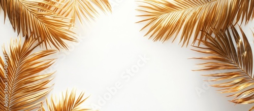 Tropical golden leaf palm t...