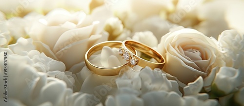A couple of gold wedding ri...