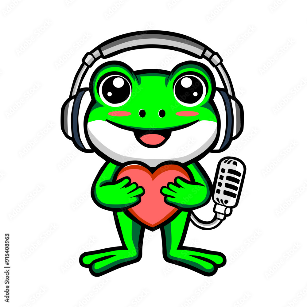 Obraz premium a frog with a heart that says a love heart