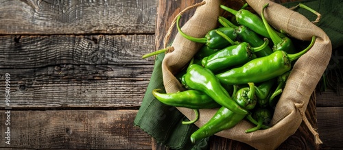 A handful of green hot pepp...