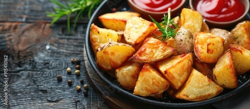 Homemade fried potato cubes...
