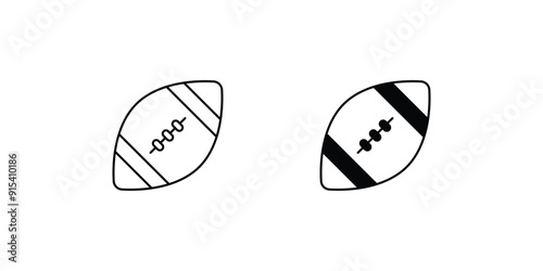 american football set icon with white background vector stock illustration