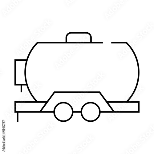 oil trailer line icon vector. oil trailer sign. isolated contour symbol black illustration