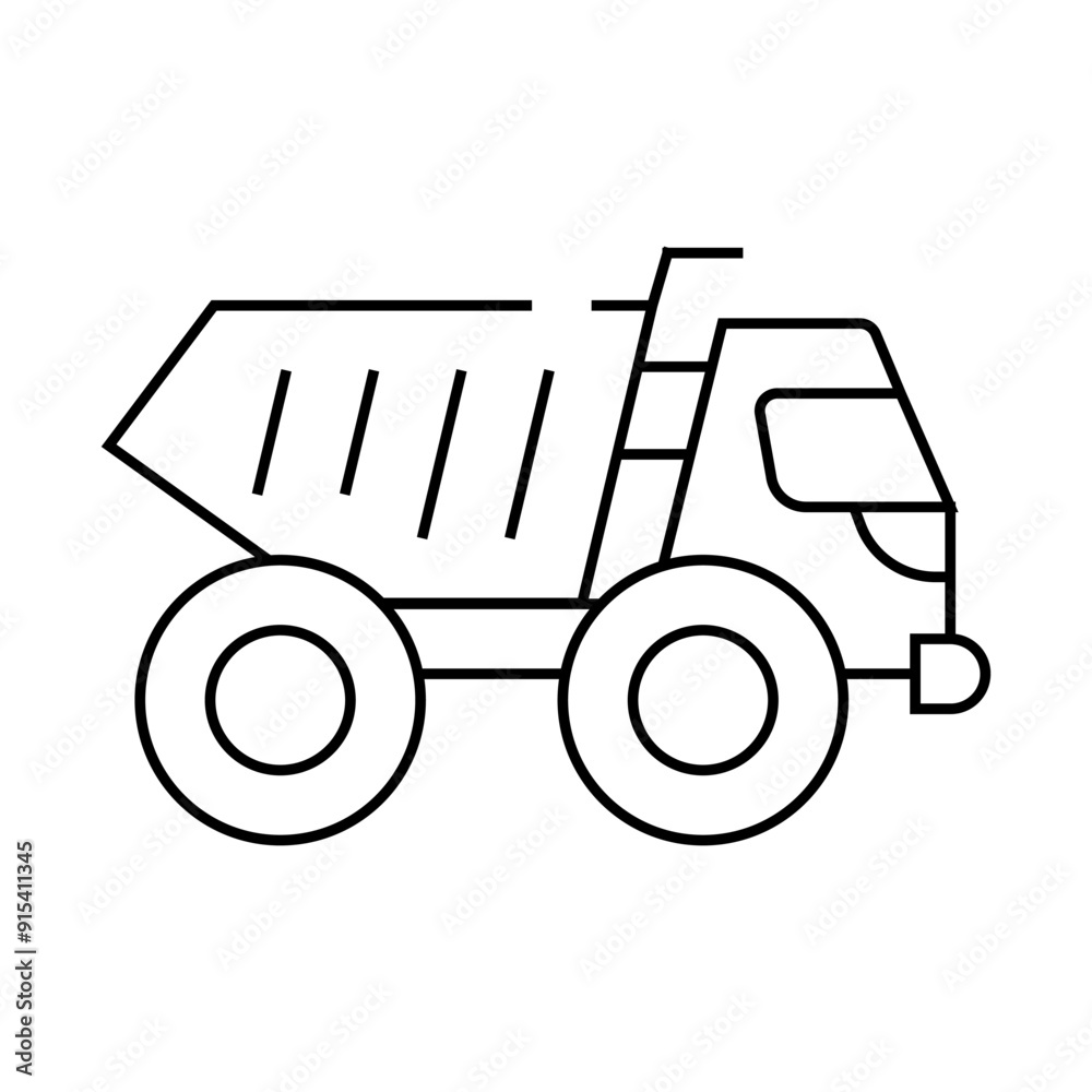 articulated dumper line icon vector. articulated dumper sign. isolated contour symbol black illustration articulated dumper line icon vector. articulated dumper sign. isolated contour symbol black illustration