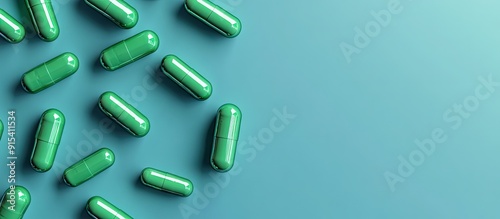 Green medicine pills or cap...