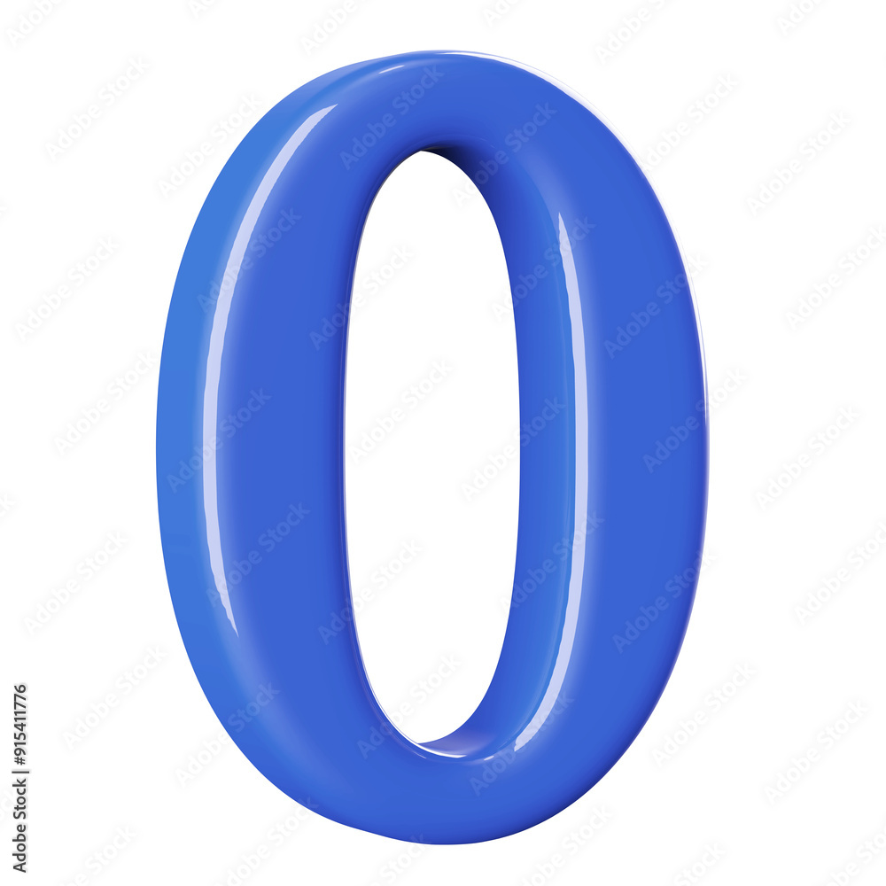 Blue 3D Number 0 Blue 3D Number 0