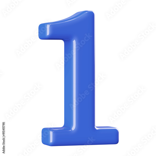 Blue 3D Number 1