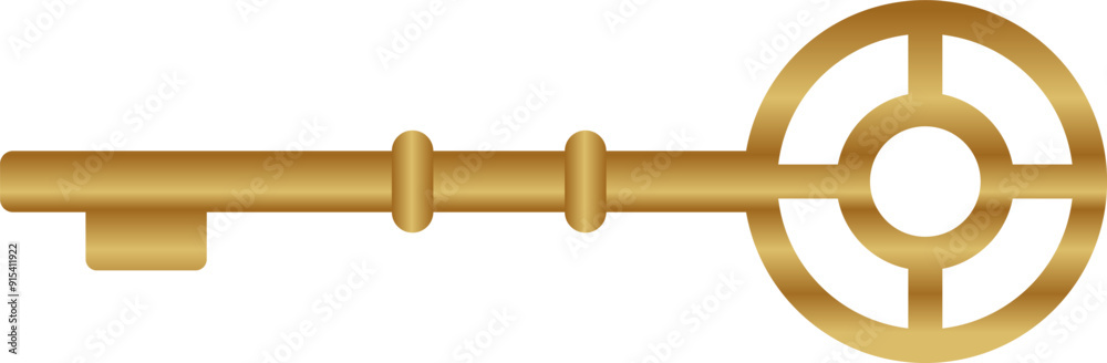 Obraz premium ancient gold key vector. object, symbol, vintage