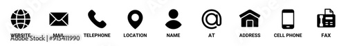 contact icon vector set. symbol, sign