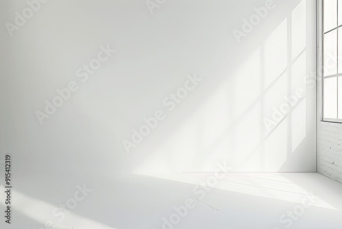 Minimalistic white background with a slight, soft light leak effect on one side