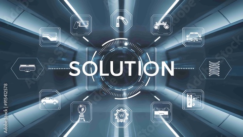 Digital icons solution, background with gears and cogs