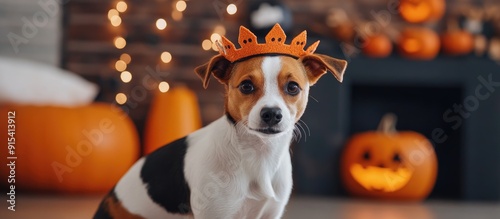 Adorable Jack Russell dog w...