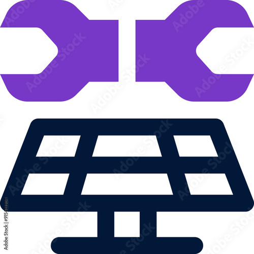 solar panel maintenance icon. vector dual tone icon for your website, mobile, presentation, and logo design.