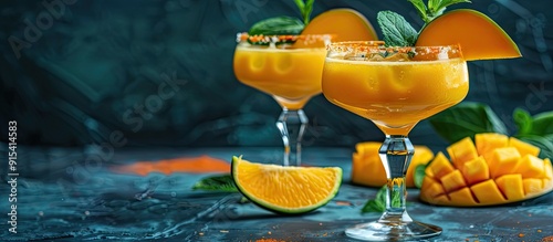 Glasses of Frozen Mango Mar...