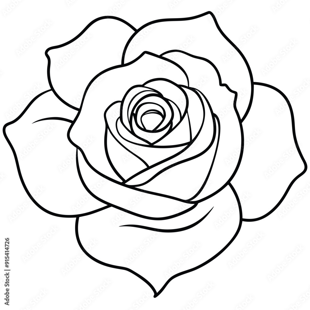 rose black and white vector illustration for the coloring book rose black and white vector illustration for the coloring book
