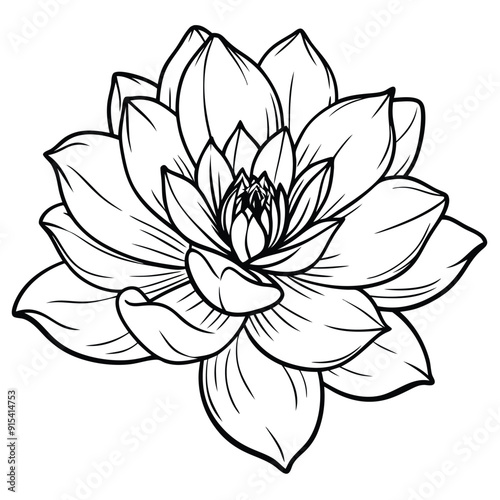 A lotus lily water flower in a vintage woodcut engraved etching style vector illustration