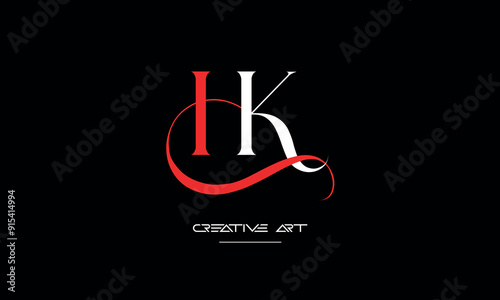 HK, KH, H, K abstract letters logo monogram