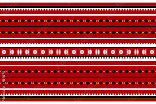 Geometric ethnic ikat pattern seamless oriental traditional design, red black white tone, for background wallpaper carpet clothing wrapping vector illustration for texture fabric print.