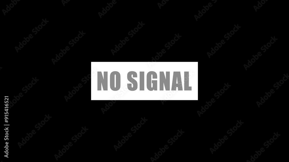 No signal with animation on a black background. No signal with animation on a black background.