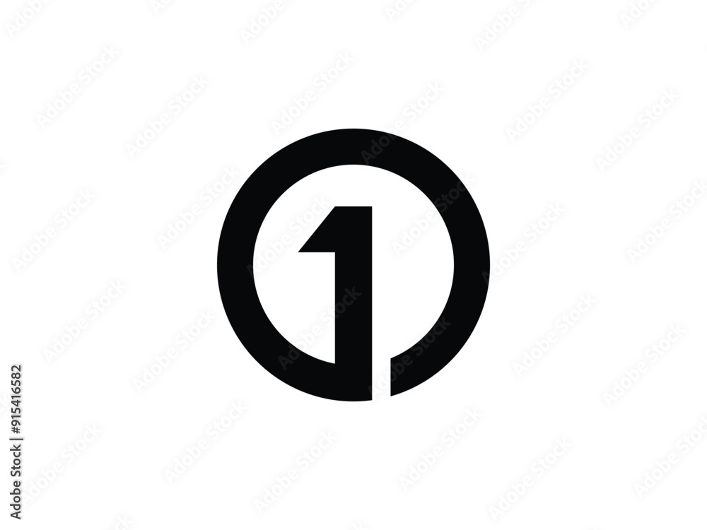 Number 1 logo design template with modern design Number 1 logo design template with modern design