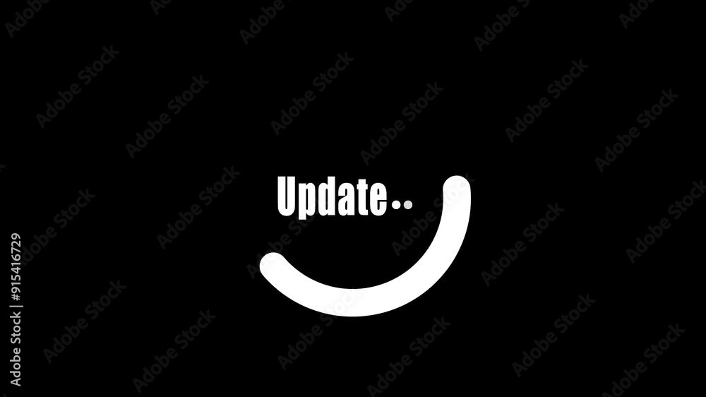 Update progress animated with on a black background. Update progress animated with on a black background.