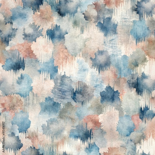 Abstract watercolor brushstrokes seamless pattern